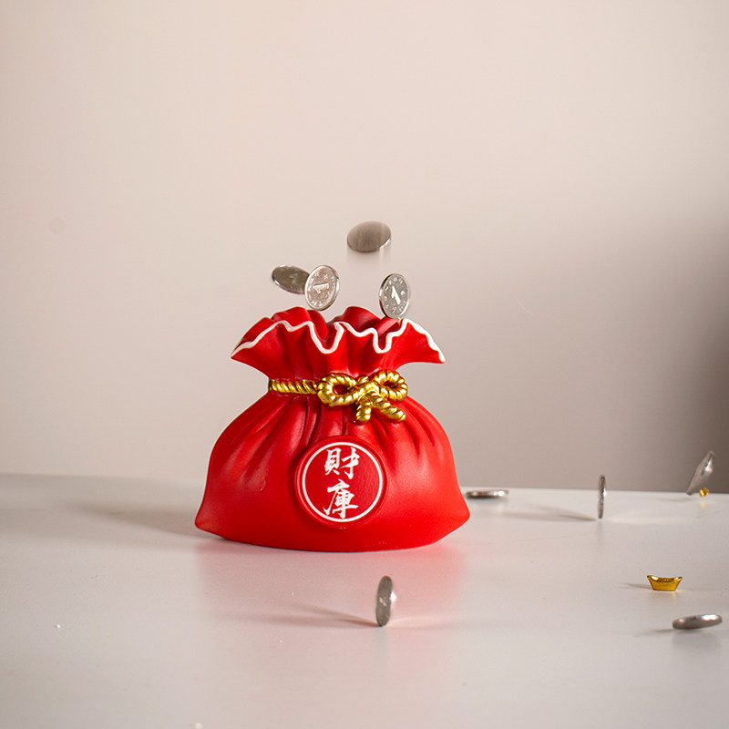 都州窑陶瓷招财福袋摆件办公室桌面玄关客厅电视机柜高端乔迁送礼,淘宝优惠券,粉丝福利购,淘宝优惠卷