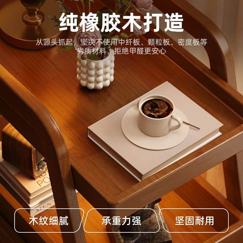 实木沙发边几可移动茶几带轮沙发侧边桌床头柜客厅中古零食小推车,淘宝优惠券,粉丝福利购,淘宝优惠卷