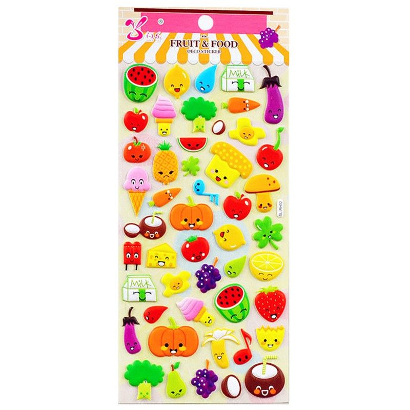 儿童贴画立体3D贴纸水果卡通表情可爱笑脸萌萌果标标签幼儿园粘贴,淘宝优惠券,粉丝福利购,淘宝优惠卷