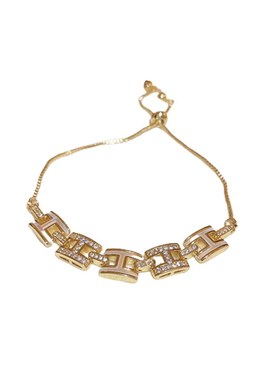 真金电镀锆石字母手链法式轻奢高级感手环时尚气质百搭手饰