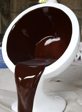 玻璃钢咖啡杯休闲椅奶茶杯大型商场展厅休息区座椅家具定制