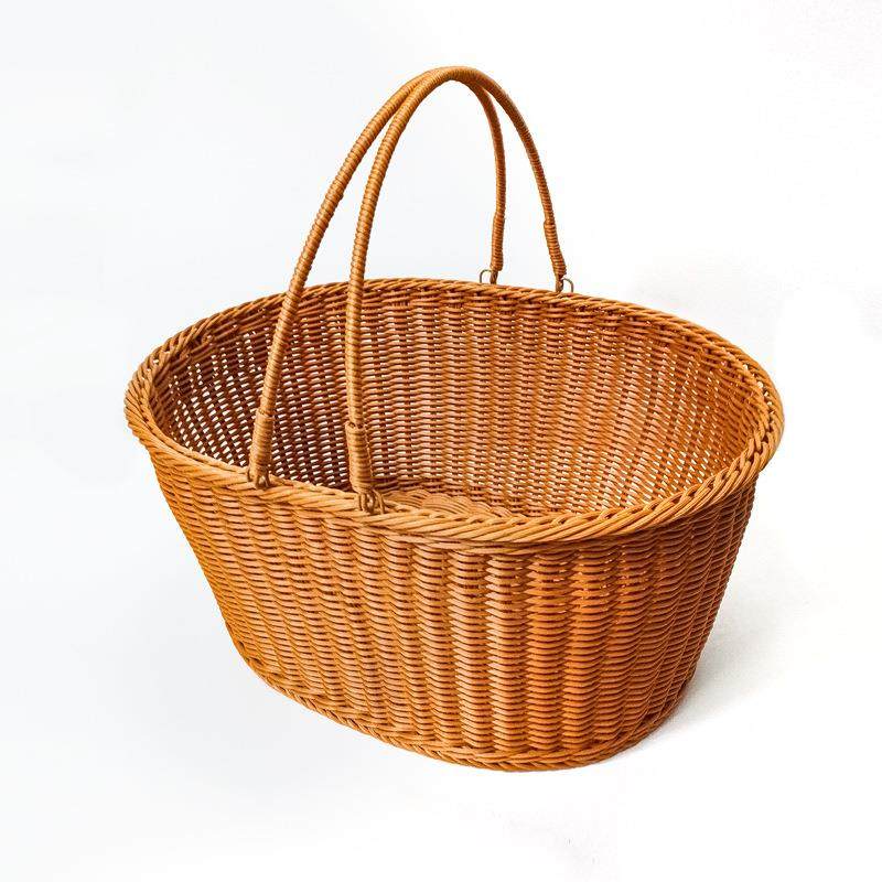 新款大容量菜篮手提采摘篮家用蔬菜水果玩具篮子手工编织收纳篮,淘宝优惠券,粉丝福利购,淘宝优惠卷