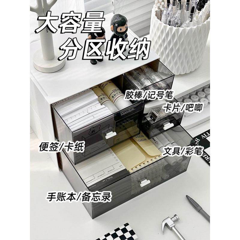 收纳盒抽屉式防尘透明桌面文具书桌上盒子办公室置物架亚克力整理,淘宝优惠券,粉丝福利购,淘宝优惠卷