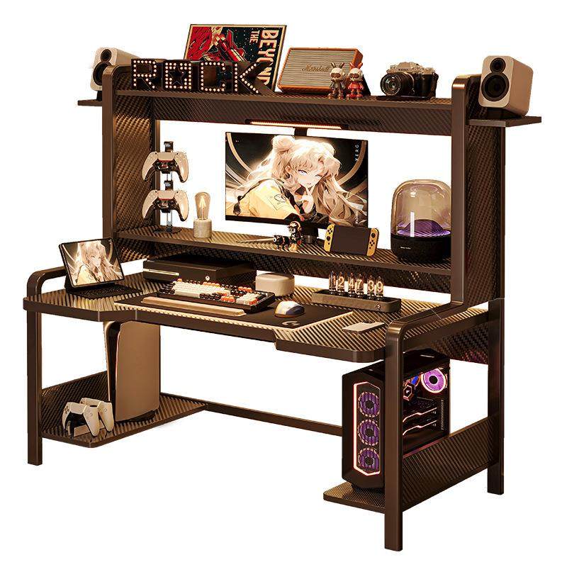 可调节电脑桌带置物架卧室家用小型电脑桌书架一体电竞桌椅套装,淘宝优惠券,粉丝福利购,淘宝优惠卷