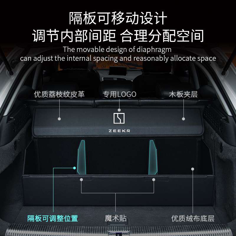 极氪ZEEKR 001后备箱收纳箱盒车用储物箱折叠车载收纳整理箱神器 - 图1