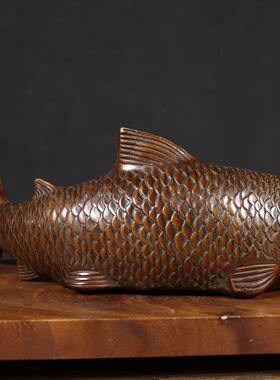 纯铜鲤鱼大号摆件年年有余家居装饰开业礼品客厅鲤鱼跳跃龙门