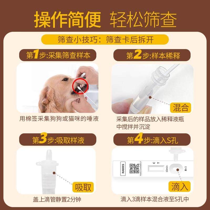 狂犬病试纸猫狗狗宠物狂犬病毒抗原健康检测猫咪狗RBV病毒检测卡,淘宝优惠券,粉丝福利购,淘宝优惠卷