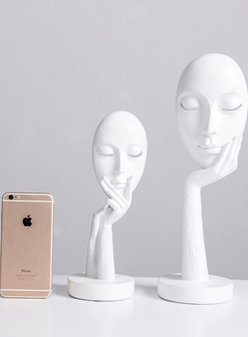 极速Nordic Resin Face Msask Decoration Cloth Shop Living Roo