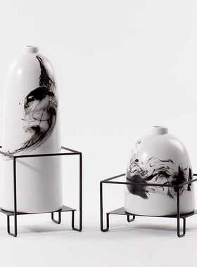 极速新品新中式摆件o装饰盘客厅斗柜门厅玄关柜家俱软装饰品陶瓷