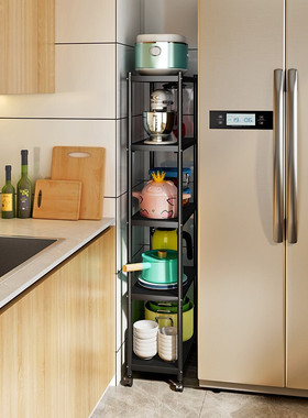 极速厨房夹缝置物架微波炉架子家用置物I架落地多层多功能放锅具