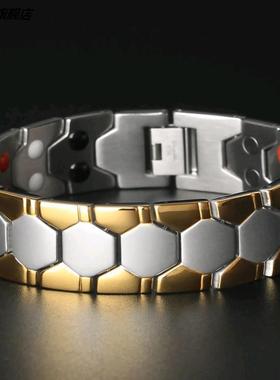 极速手欧美时尚h间金双UEZFA_16排磁石石可卸手錬男士霸气粗款个