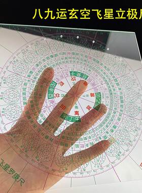 极速京文堂透明罗盘罗庚尺t风水立极尺八九运玄空飞星布局尺33孔1