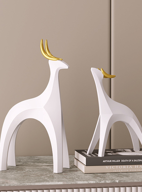 极速现代简约小鹿桌面摆件抽象轻奢客厅电视酒柜S办公室展示柜装