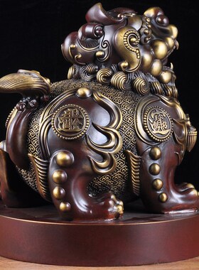 紫铜色招财貔貅摆件风水皮丘家居客厅电视柜酒柜装饰品乔迁送礼品