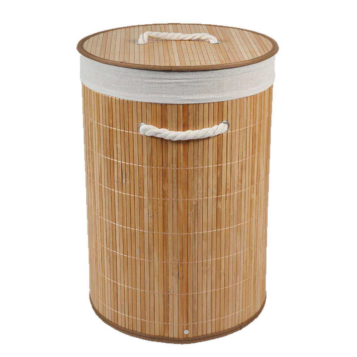现货竹子折叠收纳桶 洗衣篮子脏衣篓收纳带盖框 两种颜色玩具收纳,淘宝优惠券,粉丝福利购,淘宝优惠卷