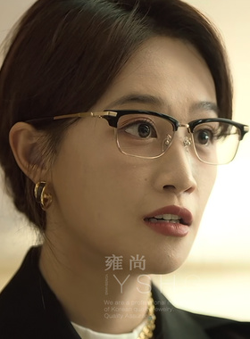 玫瑰的故事关芝芝同款耳环蓝盈盈三环黑色珐琅耳钉气质高级感耳饰