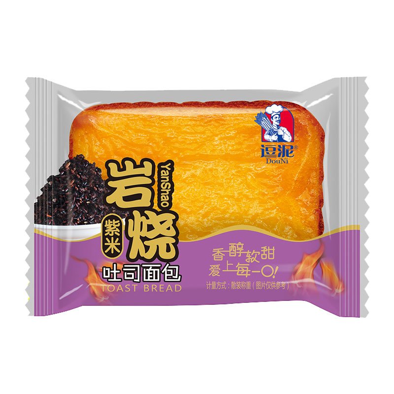 逗泥岩烧乳酪紫米味肉松吐司面包整箱55gX10包营养早餐糕点食品