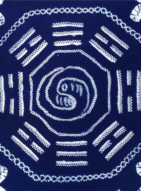 云南扎染桌布大理白m族手工蓝染蜡染布料中国民族风桌布背小孩布