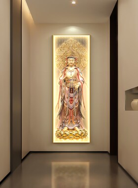 极速阿弥陀佛释迦牟尼佛像装饰画如来佛祖画N像挂画西方三圣佛堂