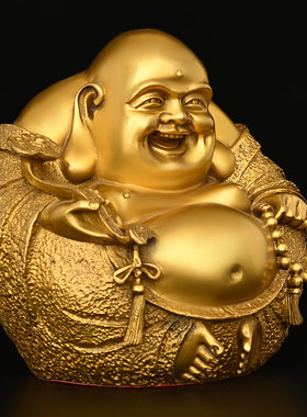 极速黄铜工艺g制作大肚弥勒佛笑佛摆件招财保平安铜像佛公家庭供