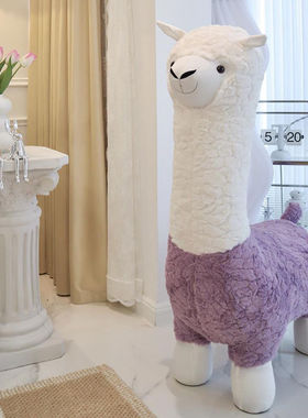 新品羊驼凳子儿童沙发动物座椅长颈E鹿坐凳网红乔迁礼卧室客厅落