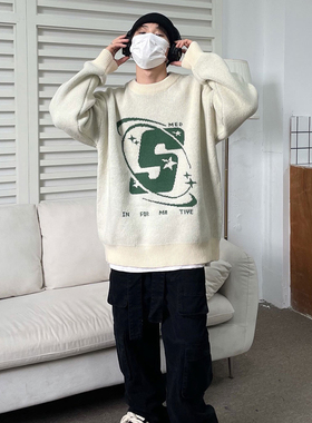 极速Capital Letter Print Solid Color Retro Mens anWd Women