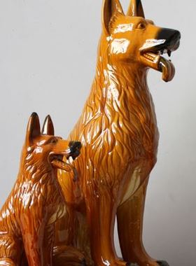 极速陶瓷狗狗摆件k生肖狗招财狗旺财狗守财狗工艺品风生水起唐三