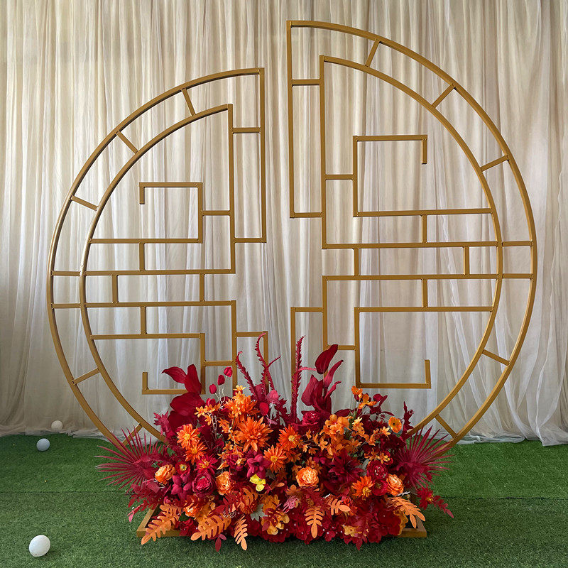 极速新中式婚庆道具铁艺屏风同心圆中式婚礼N舞台布置背景装饰屏,淘宝优惠券,粉丝福利购,淘宝优惠卷