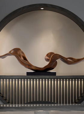 极速入户a玄关摆件轻奢抽象雕塑别墅酒店大堂创意艺术新中式软装