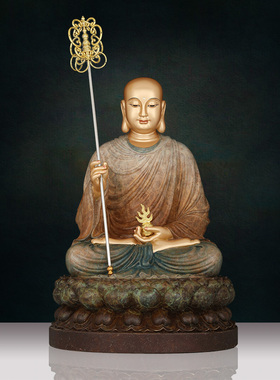 新品彩铜全莲f云座娑婆三圣释迦牟尼观音菩萨地藏王菩萨佛像摆件