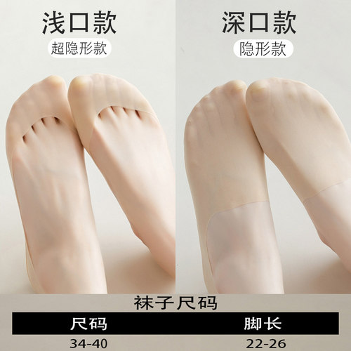 船袜女夏天薄款浅口隐形袜不掉跟夏天超薄防滑不磨脚高跟鞋袜子女 - 图3