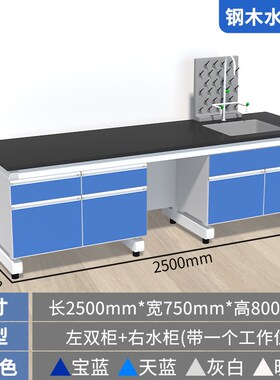 实验室工作台钢木实验台操作台试验桌全套设备全钢中央台pp通风柜