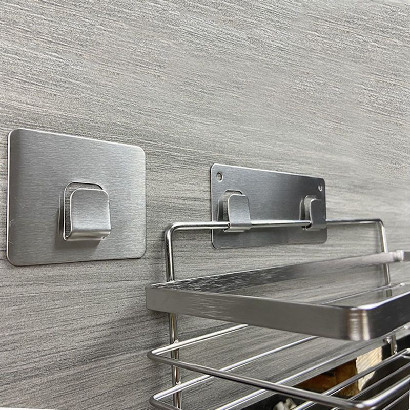 Stainless steel strong adhesive double claw buckle storage rack patch seamless hook kitchen chopstick cage claw sticky hook
