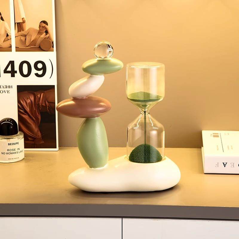 石来运转沙漏计时器玄关办公室桌面摆件家居客厅酒柜电视柜装饰品,淘宝优惠券,粉丝福利购,淘宝优惠卷