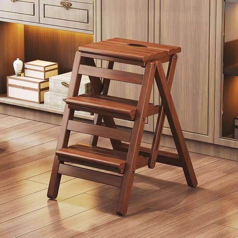 实木梯凳多功能家用可折叠梯椅室内梯子椅子两用三步楼梯登高踏板,淘宝优惠券,粉丝福利购,淘宝优惠卷