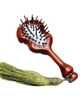 紫檀木气垫按摩梳小巧可爱全身经络按摩芭蕉扇气囊梳檀木梳子