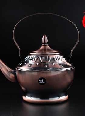 蒙古奶茶壶煮茶壶水壶p 蒙古包酒店蒙餐餐具不锈钢铜色奶茶壶包邮