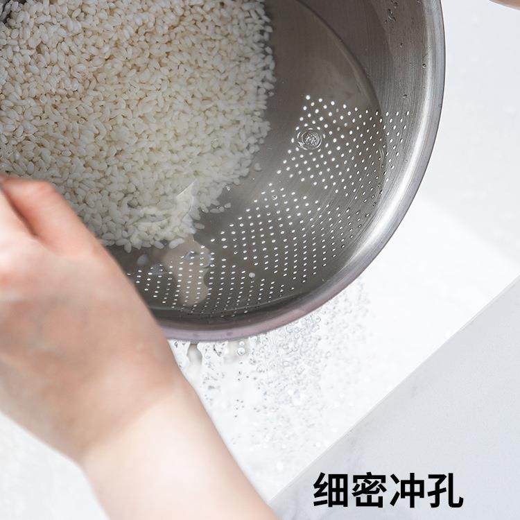 霜山304不锈钢多功能沥水篮大容量淘米盆厨房洗菜篮冲孔盆水果篮,淘宝优惠券,粉丝福利购,淘宝优惠卷
