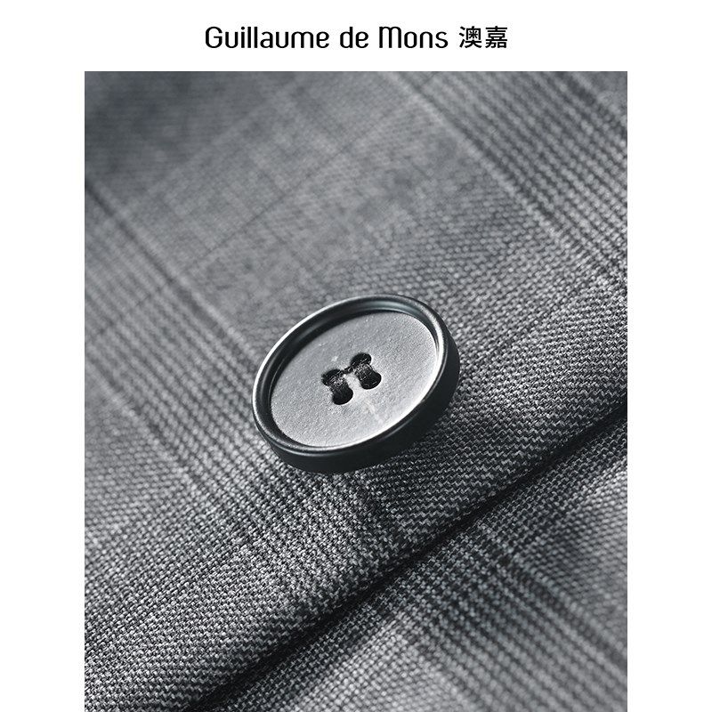 【澳嘉】男士纯羊毛格子西装马甲商务休闲背心修身灰色西服马夹,淘宝优惠券,粉丝福利购,淘宝优惠卷