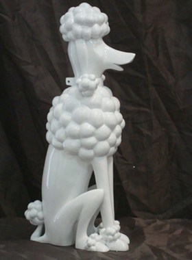 创意泰迪贵宾狗贵宾犬样板间电视柜动宠物时尚Q装饰玻璃钢雕塑摆