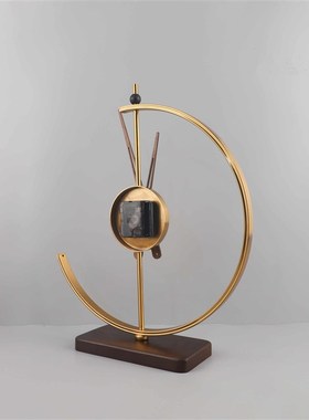 欧式轻奢高级感台钟时钟桌面摆件客厅玄关酒店电视柜软装家居饰品