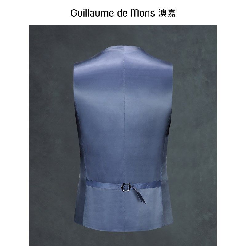 【澳嘉】男士纯羊毛格子西装马甲商务休闲背心修身灰色西服马夹,淘宝优惠券,粉丝福利购,淘宝优惠卷