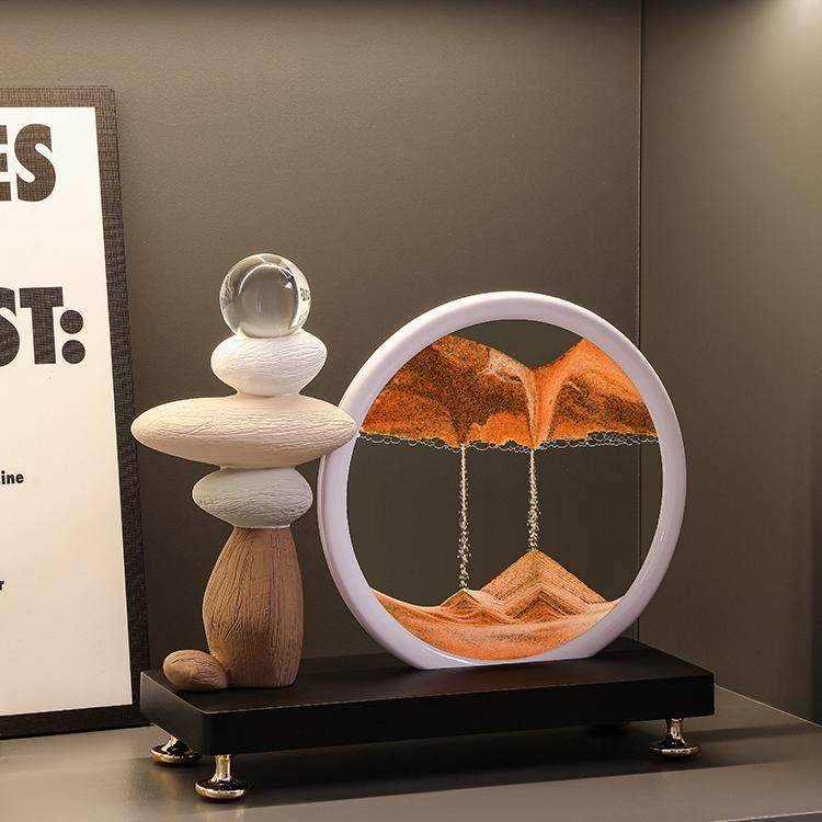 时来运转流沙画 画摆件客厅电视柜玄关酒柜轻奢高档装饰办公室工,淘宝优惠券,粉丝福利购,淘宝优惠卷