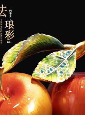 平安喜乐客厅桌面摆件中式珐琅彩创意玄关家居装饰品轻奢开业礼物