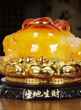 招财金蟾摆件坐地生财金蝉办公室客厅收银柜台店铺开业礼品聚宝摆