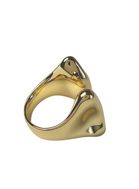 2024新款简约经典光面圆弧开口戒指小众设计高级轻奢可调节指环女