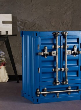 复古美式工业风集装箱置物柜收纳柜酒吧餐厅创意怀旧装饰品摆件