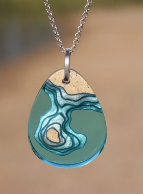 简约树脂吊坠项链个性纯手工情侣男女生日礼物