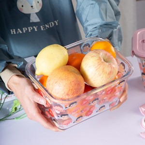 青苹果耐热玻璃保鲜盒大容量可放微波炉卡通单只装