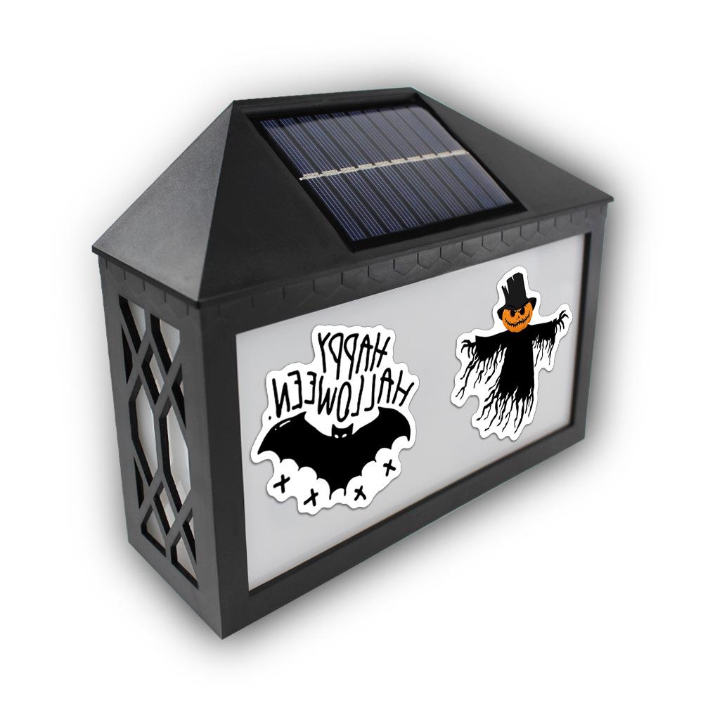 太阳能数字门牌灯户外七彩壁灯遥控万圣节LED光控防水圣诞节装饰 - 图3